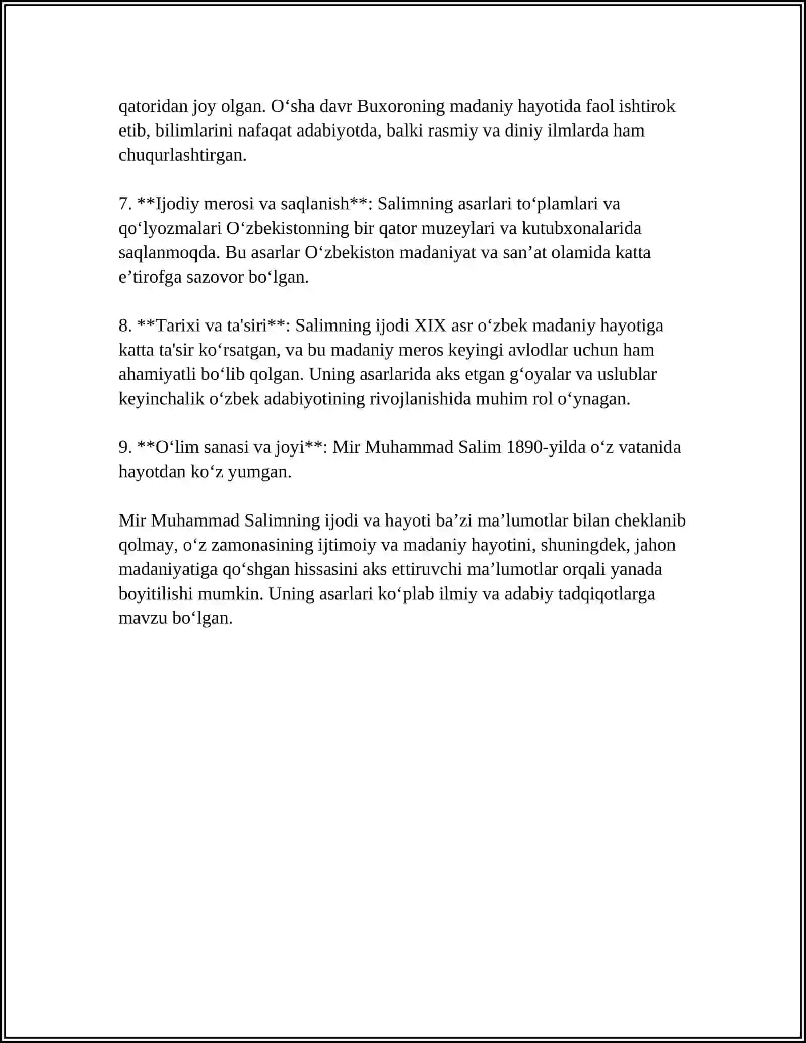 MIR MUHAMMAD SALIMNING "SILSILAT US-SALOTIN"ASARI HAQIDA MAʼLUMOT 4