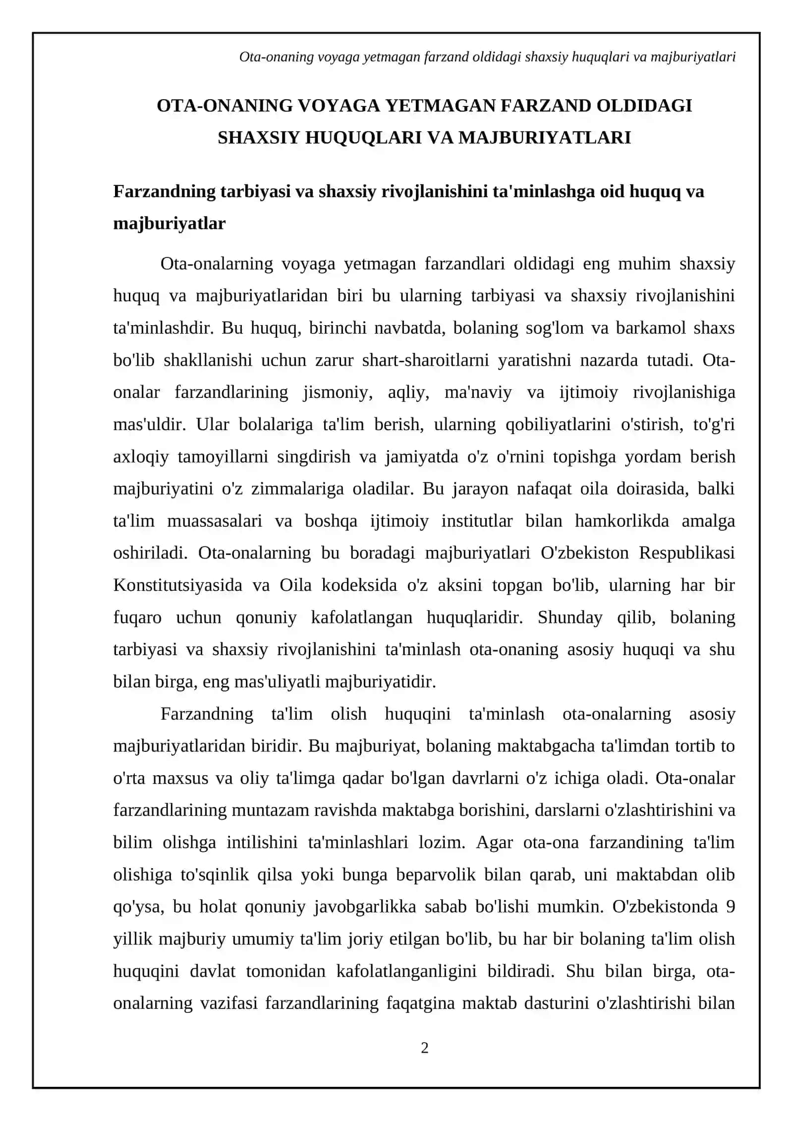 Ota-ona hamda voyaga yetmagan bolalarning shaxsiy huquq va majburiyatlari 4