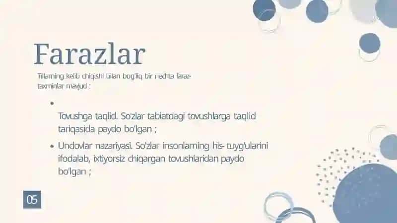 TILLARNING SHAKLLANISHI VA RIVOJLANISHI 4