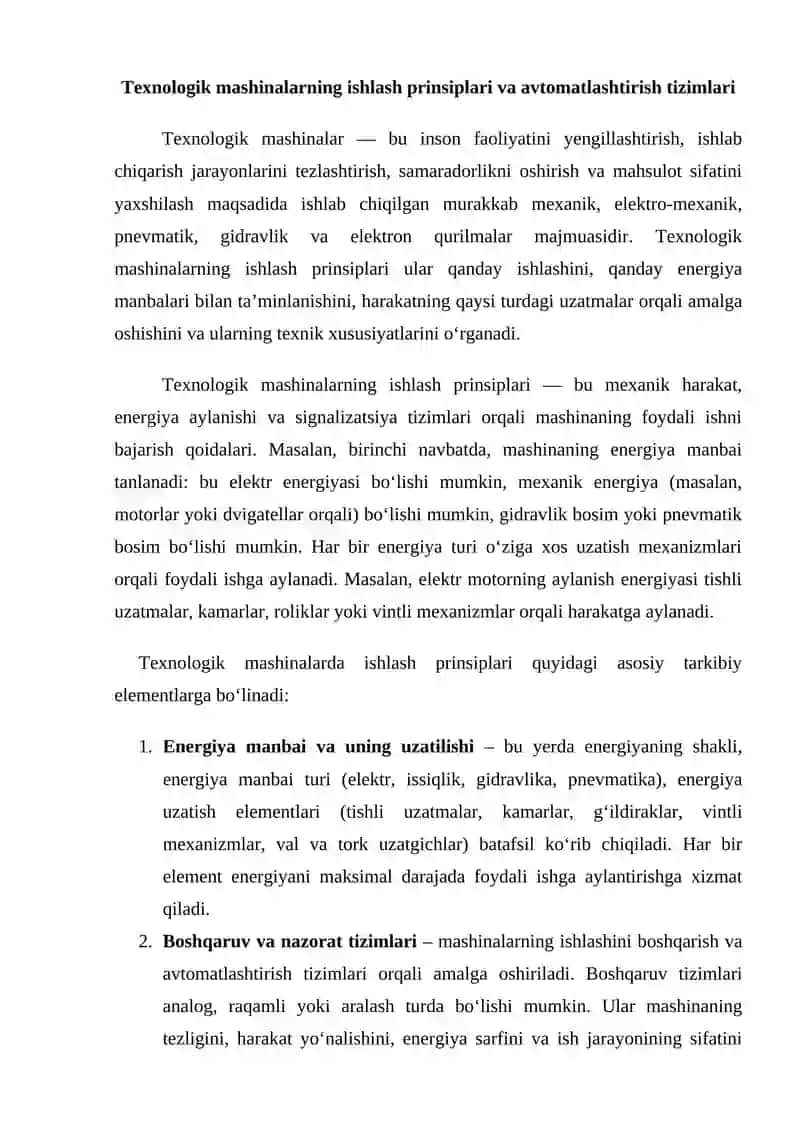 Paxta tozalash sanoati korxonalari texnologik mashinalarning avtomatlashtirish 4