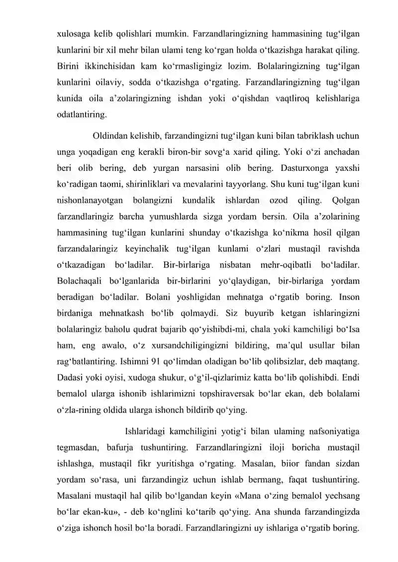 Oila tarbiyasida ko’p uchraydigan xatoliklar va ularni oldini olish mexanizmlarini takomillashtirish 4