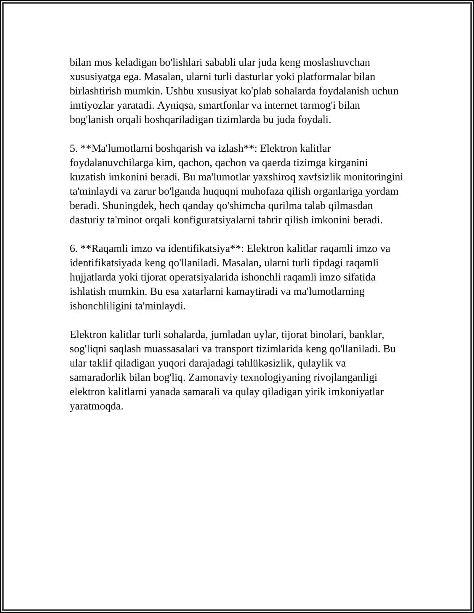 ELEKTRON KALITLAR. ELEKTRON KALITLARNING VAZIFASI 4