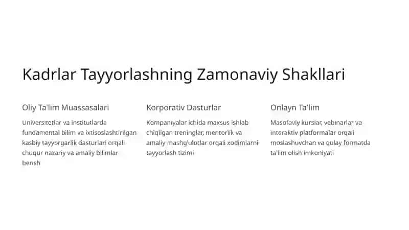 Kadrlarni Tayyorlash va Qayta Tayyorlash Institutlari 4