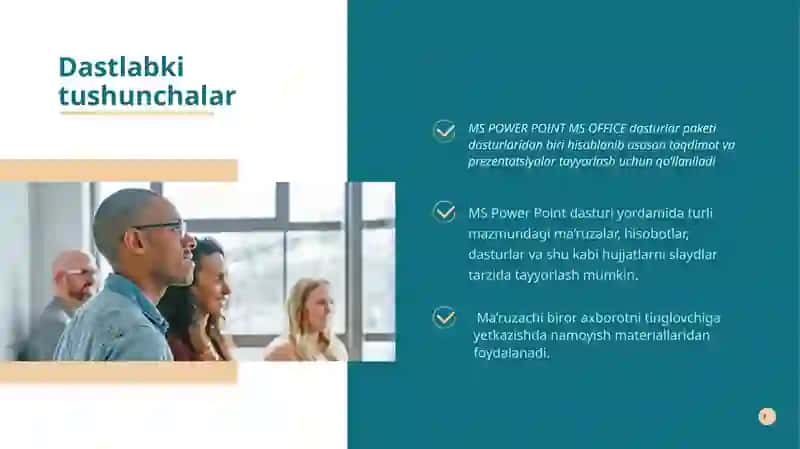 MS POWER PIONT DASTURIDA TAQDIMOTLAR YARATISH 4