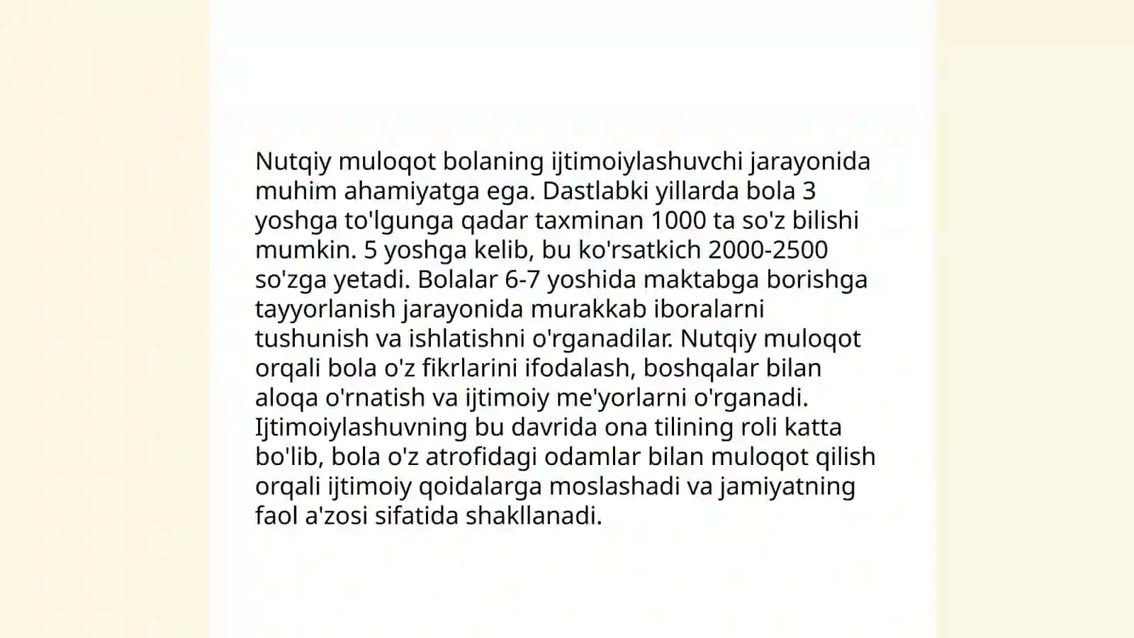 Bolaning ijtimoiy va shaxs sifatida shakllanishida nutqiy muloqotning ahamiyati 4