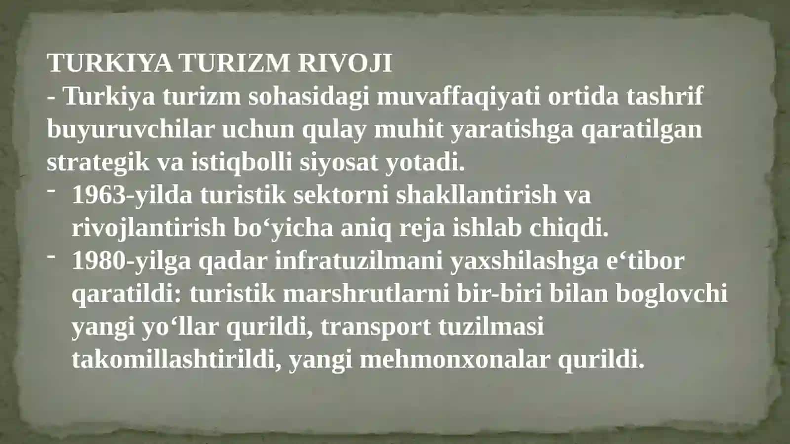 Turkiya Turizm Soha­sida Biznes vaTad­bir­kor­lik Faoli­yatiningAsoslari 4