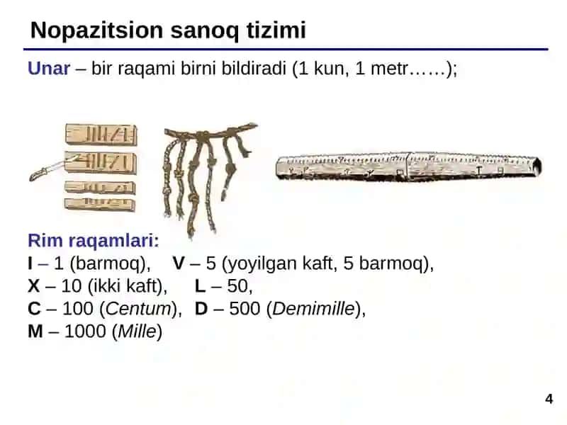Sanoq sistemalari 4