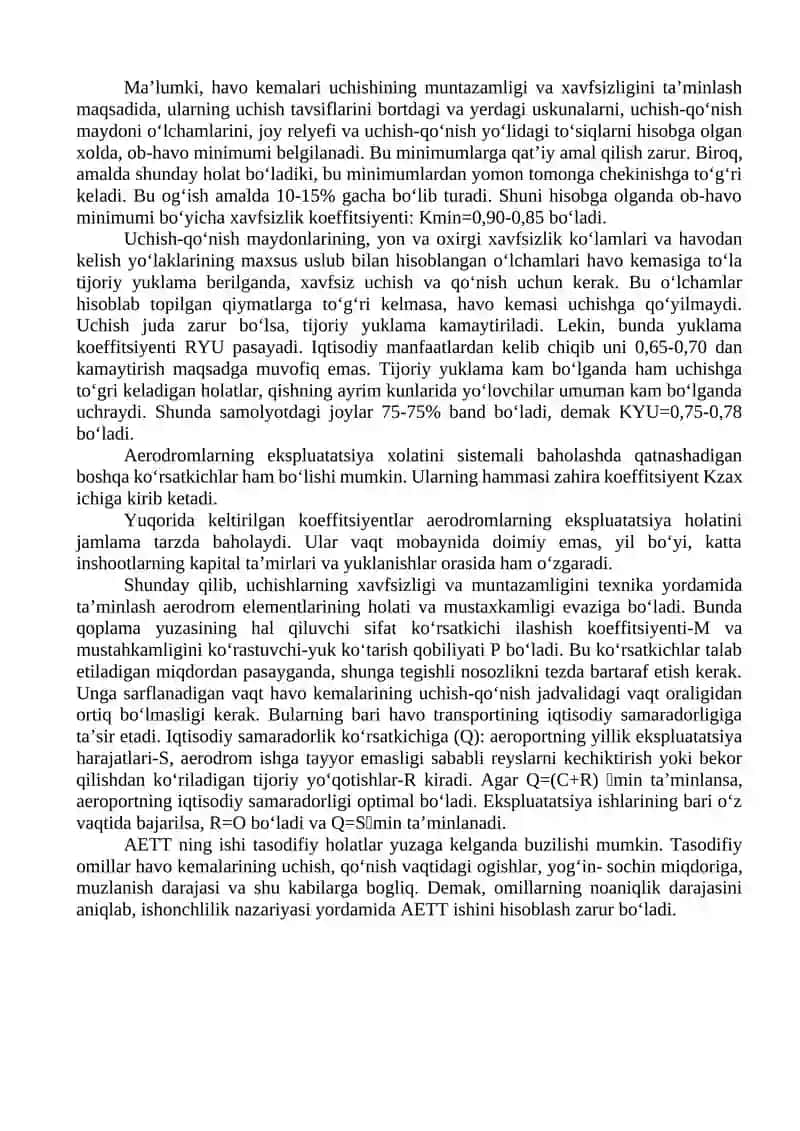 Aerodromlarni ekspluatatsiya qilish asoslari 4