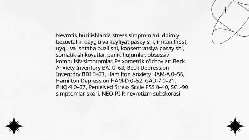 Stress va ularni bartaraf etish usullari shaxsdagi nevrotik buzilishlari 4