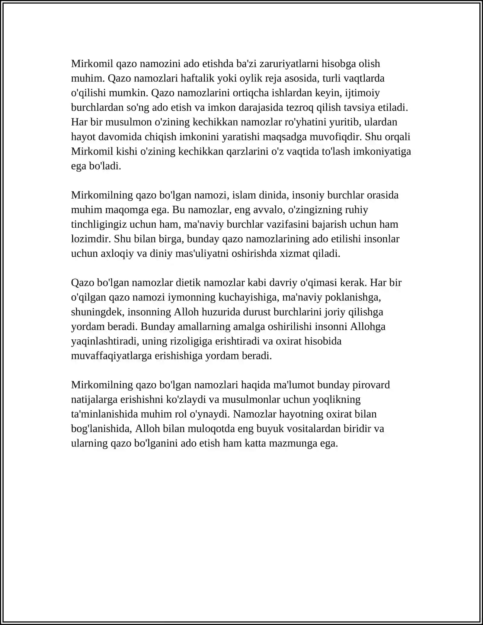 MIRKOMILNING QAZO BO'LGAN NOMOZI HAQIDA OVOZLI SILAYT 4