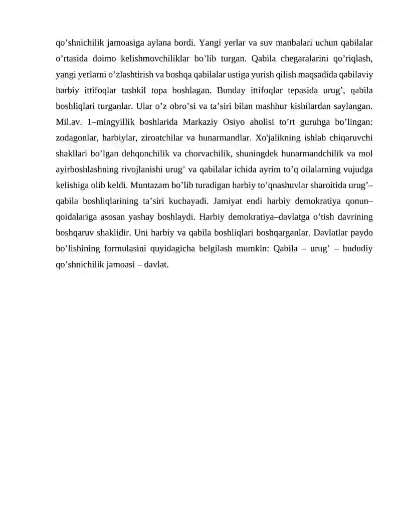 O‘zbekistonda ilk davlatlarni shakllanishi va rivojlanish bosqichlari 4