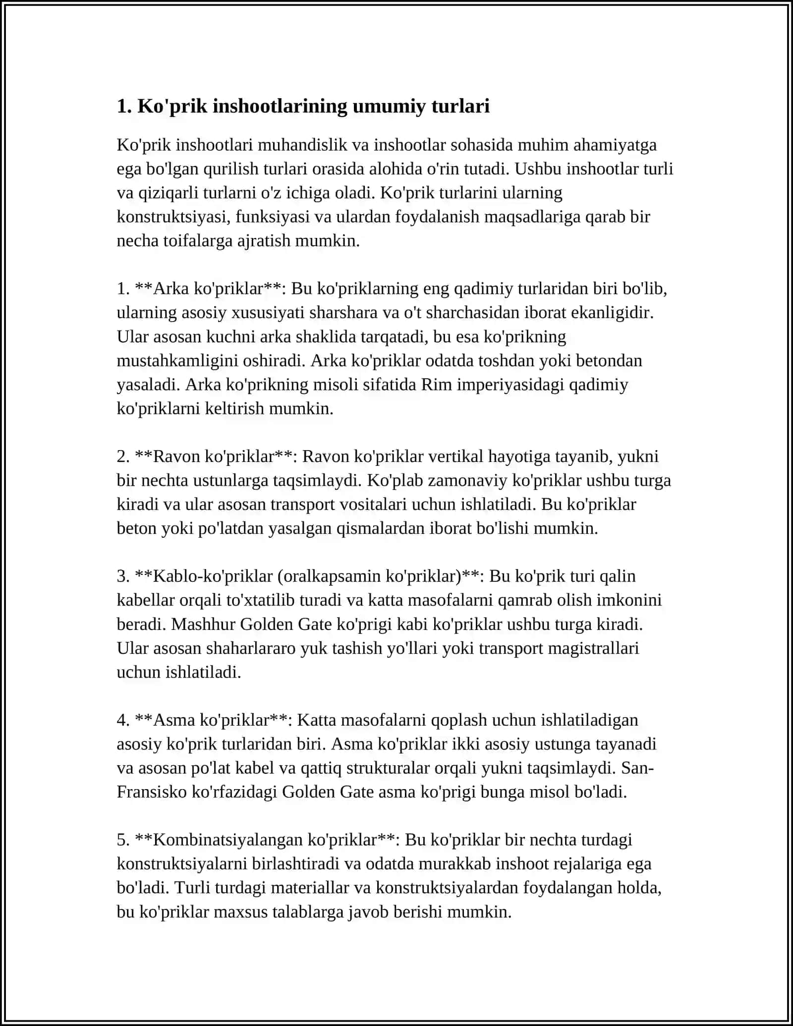 KOʻPRIK INSHOOTLARI VA QUVURLARNI HISOBLASH USULARI HAQIDA UMUMIY MALUMOT 4