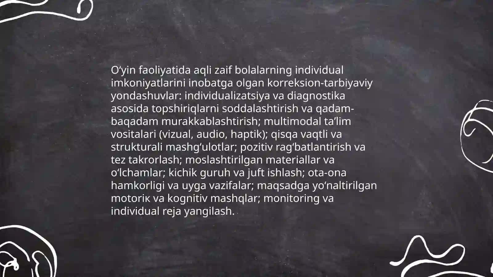 Maktabgacha yoshdagi aqli zaif bolalarni turli faoliyatjarayonida korreksion-tarbiyaviy ishlarni tashkil etish 4