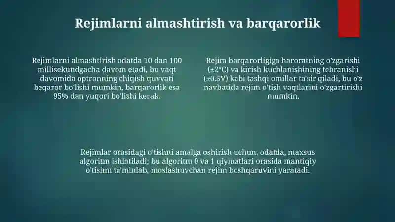 Optronning ishlash rejimlari 4