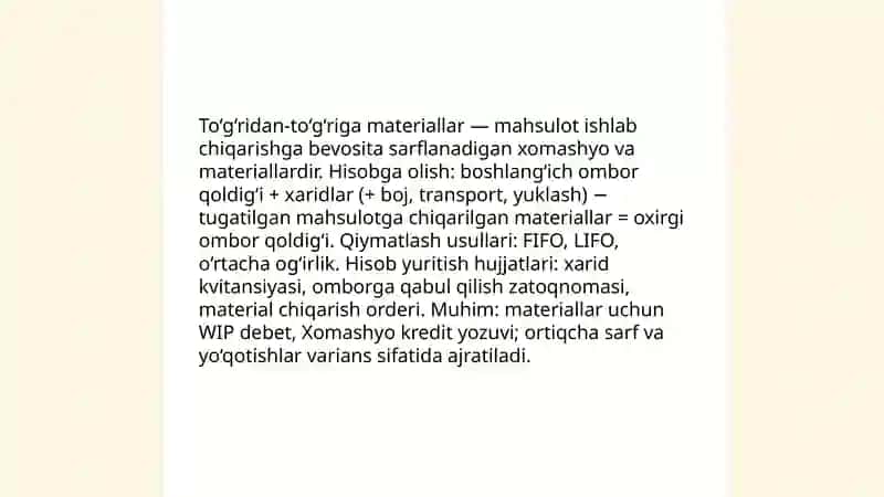 Umumiy ishlab chiqarish xarajatlari tarkibi, taqsimlanishi hisobi 4