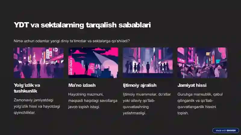 Yangi diniy talimot va  sektalar :Tushunchalar va xavflar 4