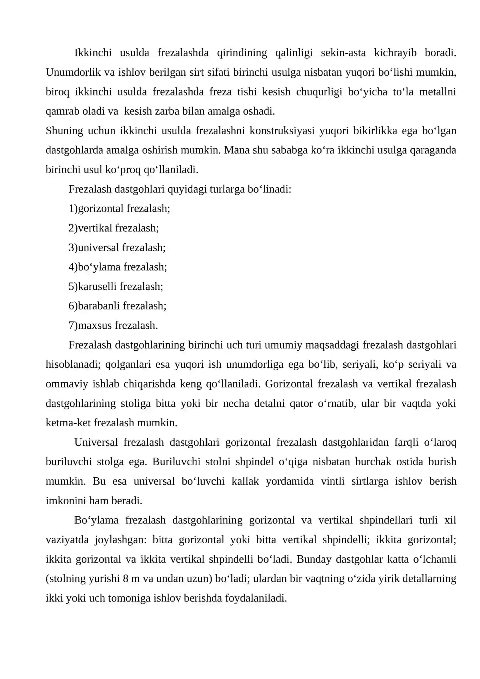 Yassi sirtlarga ishlov berish 4