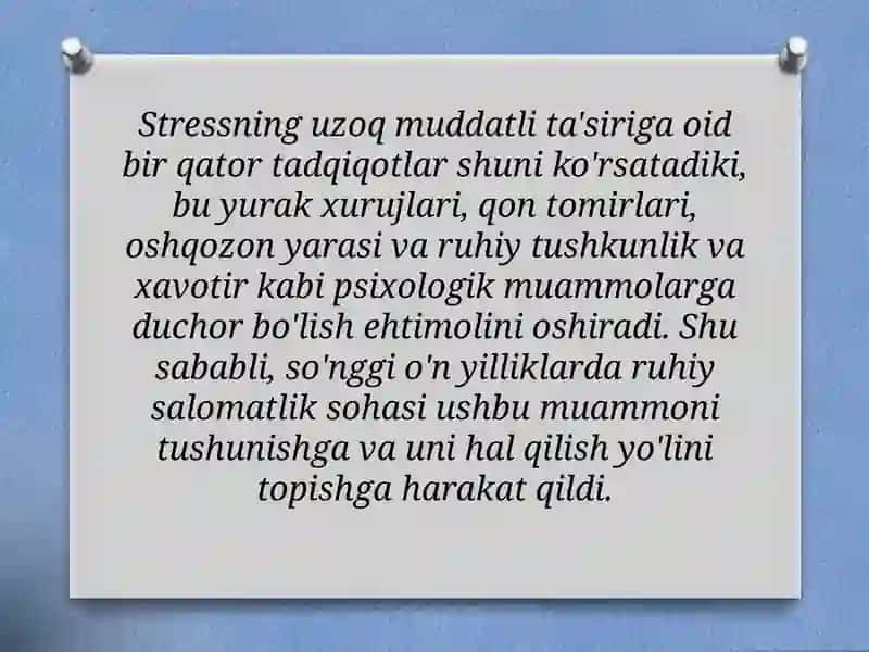Tibbiyot hodimlarida emotsional holatlarning o’ziga hosligi:stress va uning bosqichlari,bartaraf etish yo’lari’’ 4