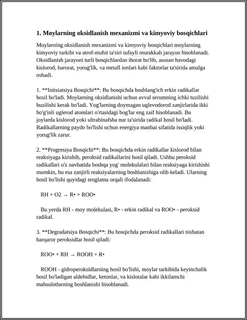MOYLARNING OKSIDLANISHI: PRAFLAKTIKA VA TEKSHIRISH USULLARI 4