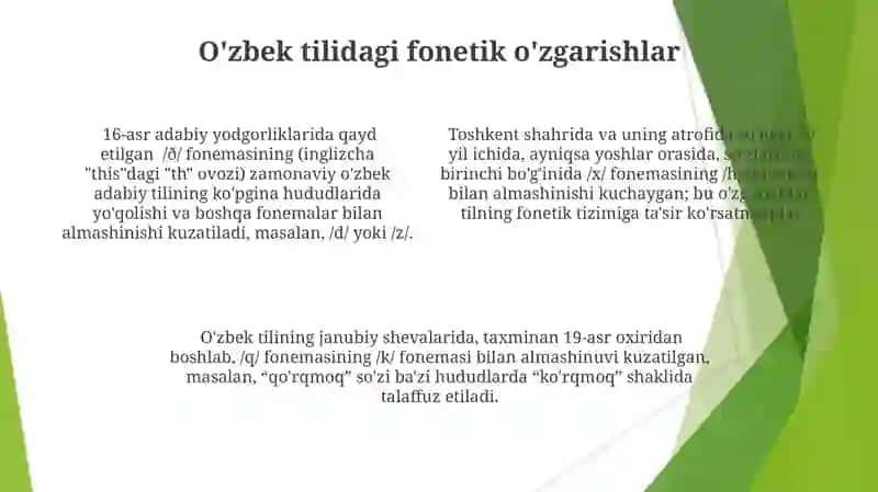 Fonema nazariyasi. Oʼzbek tili fonologiyasi 4