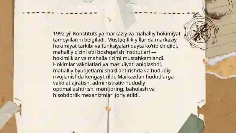 Mustaqillik yillarida davlat boshqaruvi tizimida amalga oshirilgan islohotlar 4