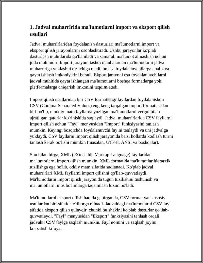 JADVAL MUHARRIRLARIDAN FOYDALANGAN HOLDA QAYTA ISHLASH DASTURLARI 4
