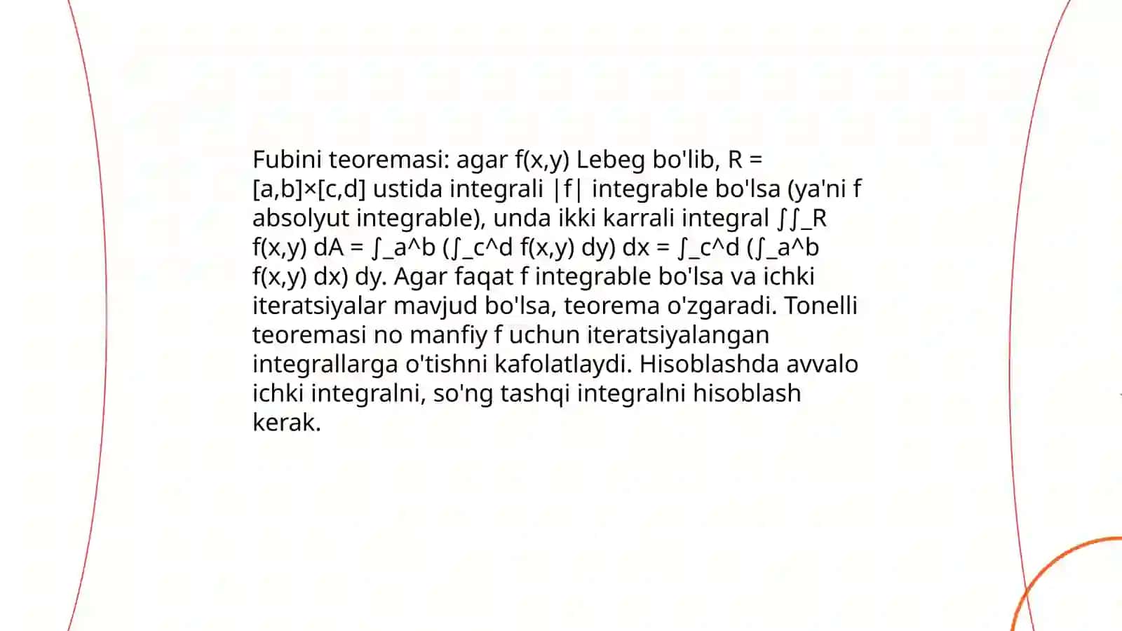 Ikki karrali integralni hisoblash usullari 4