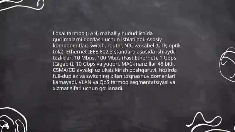 Tarmoq arxitekturasi va dizayni 4