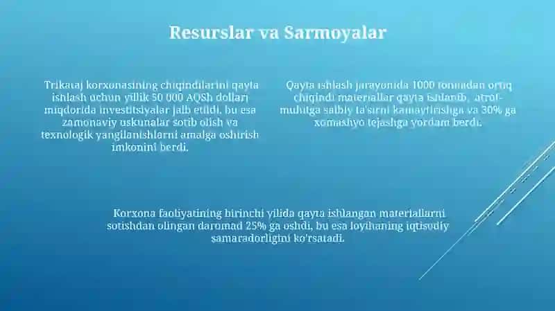 Trikataj korxonasining ekologik chiqindilarini qayta ishlash 4