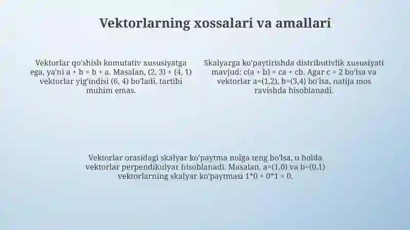 Vektorlar va ularning amaliy qo‘llanilishi 4