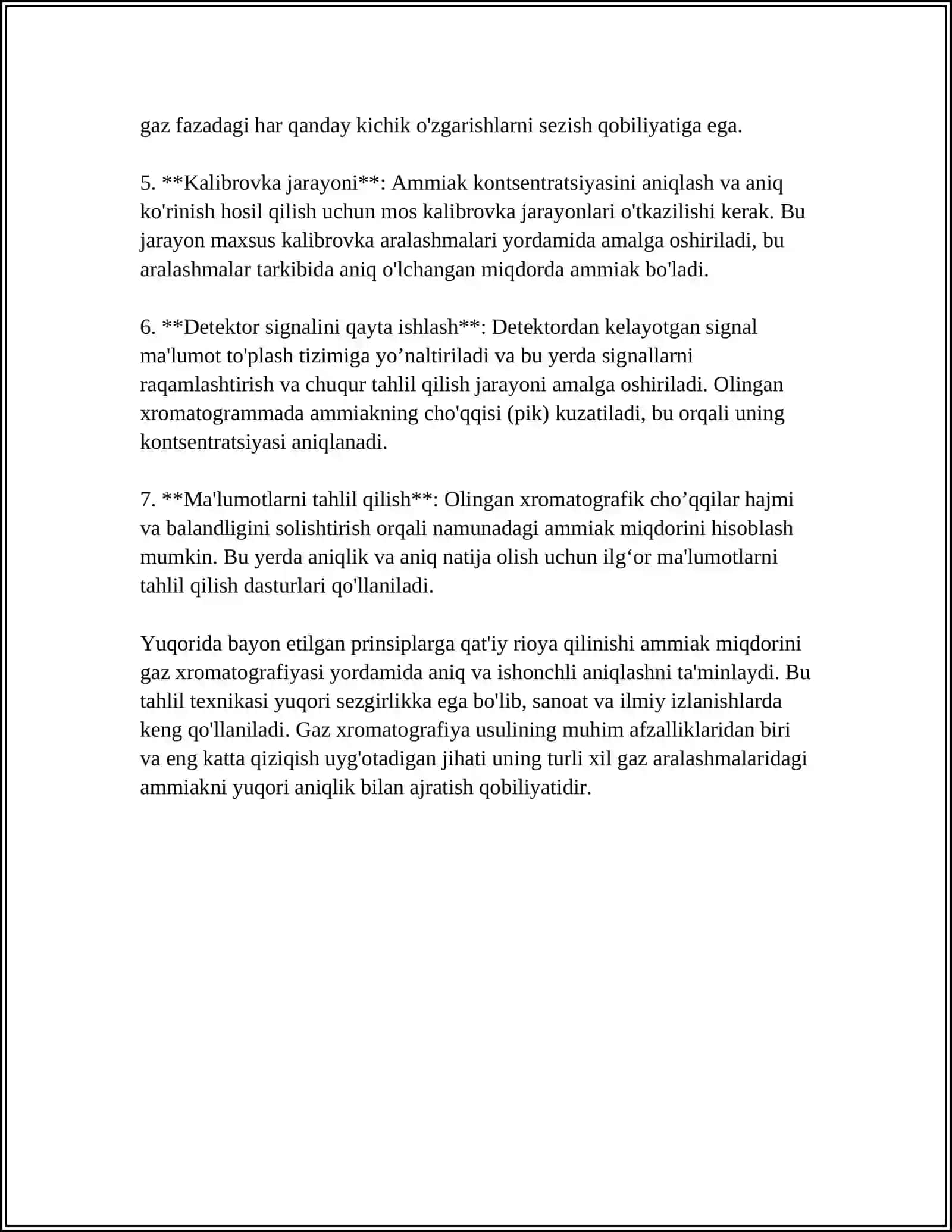 GAZ XROMATOGRAFIYASI YORDAMIDA AMMIAK TAHLILI 4