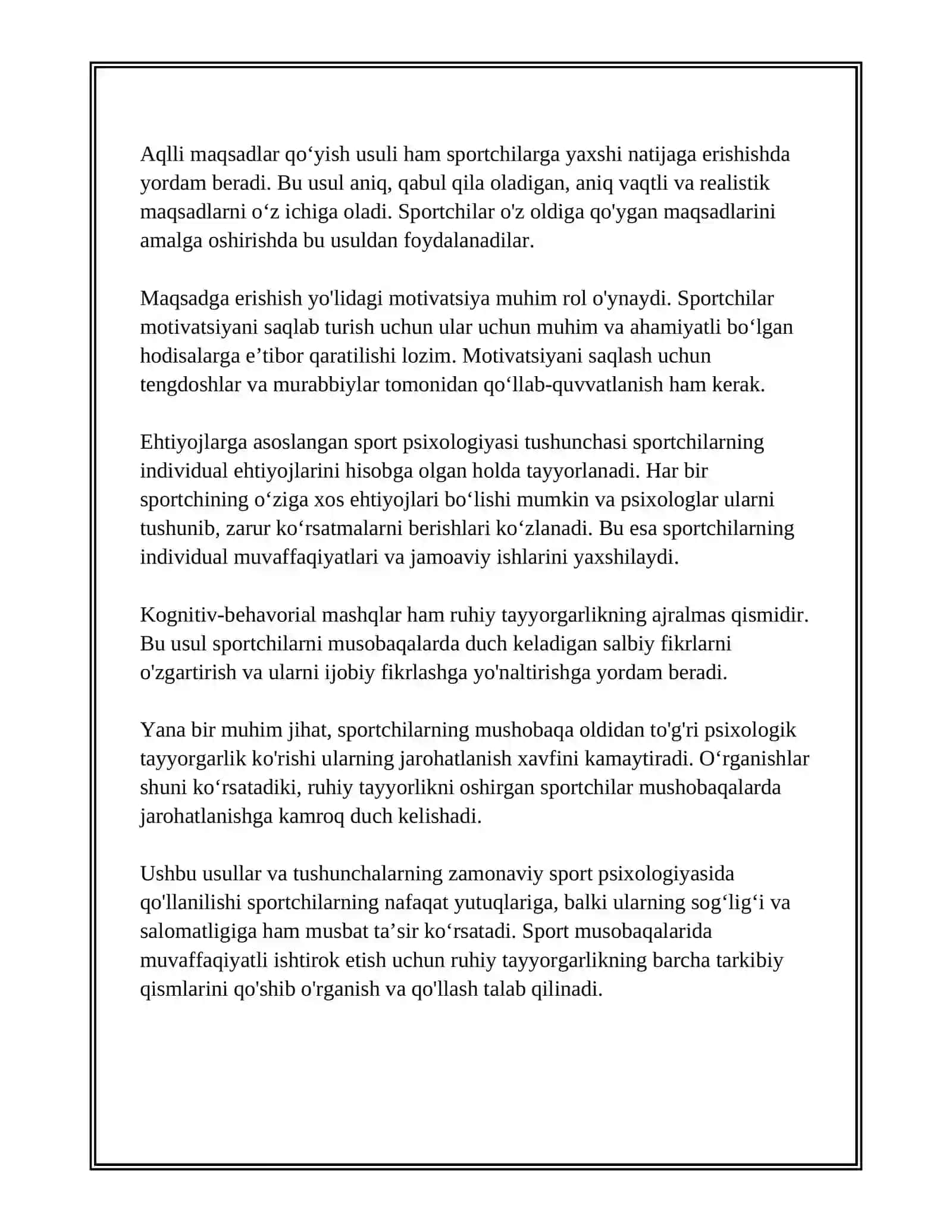 SPORT MUSOBAQALARI PISIXALOGYASI 4