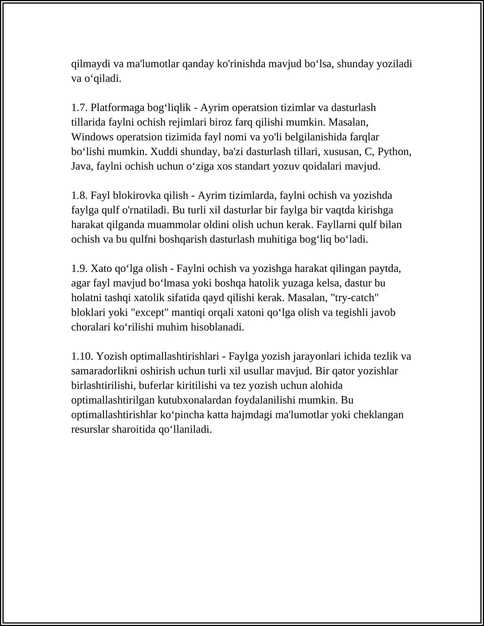 FAYL TARKIBIGA MAʼLUMOTLARINI YOZISH 4