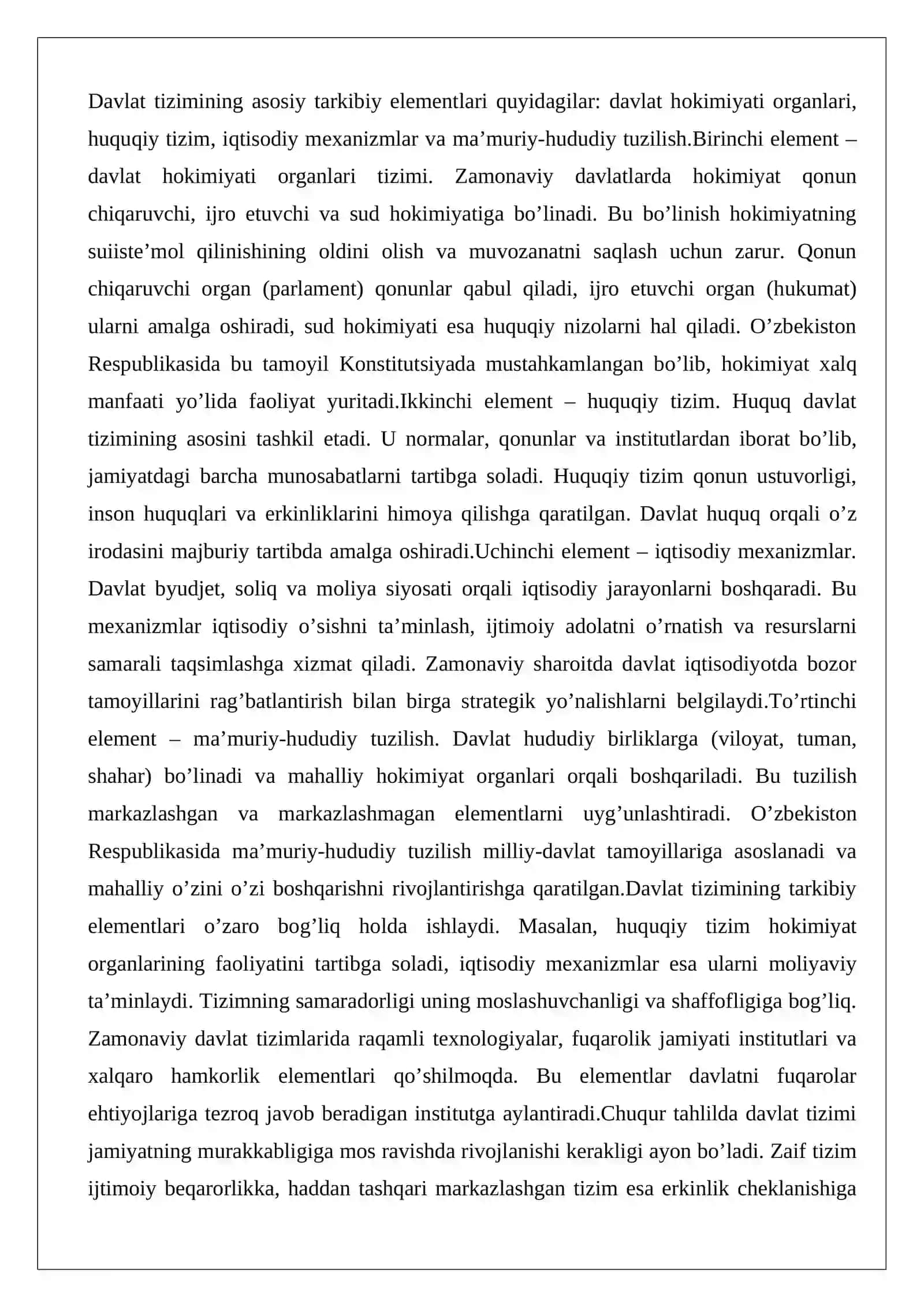 Davlat tizim sifatida, nazariy-huquqiy yondashuv 4