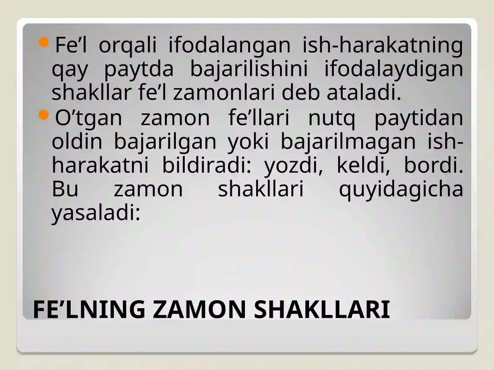 Fe’l so’z turkumi 4