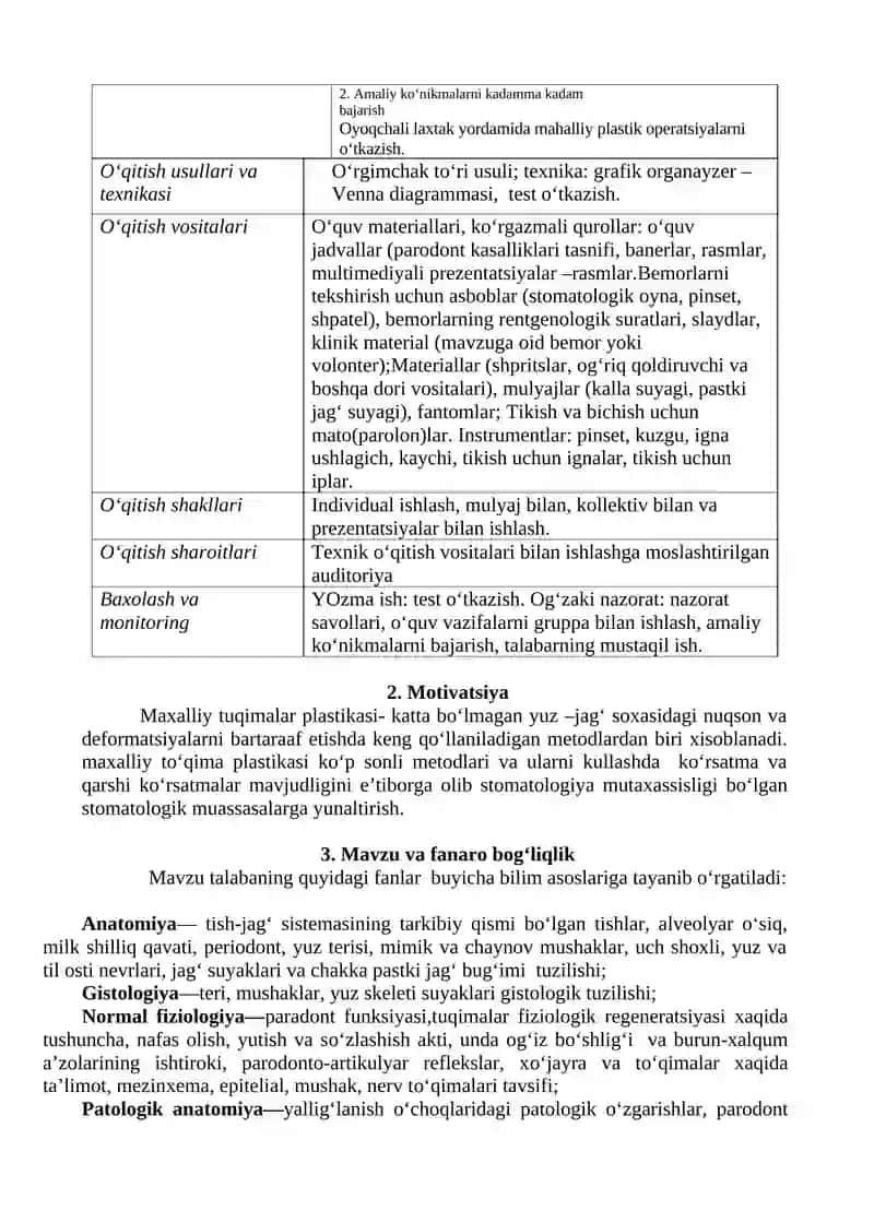 MAHALLIY TO‘QIMALAR BILAN PLASTIKA QILISH: MAHALLIY PLASTIK OPERATSIYALAR TURLARI: YARA QIRG‘OQLARINI MOBILIZATSIYA QILISH 4