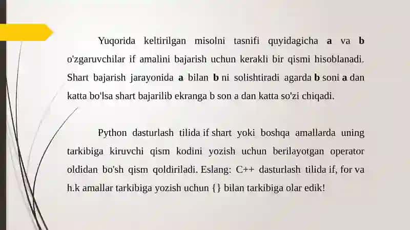 Shart operatorlari. 4