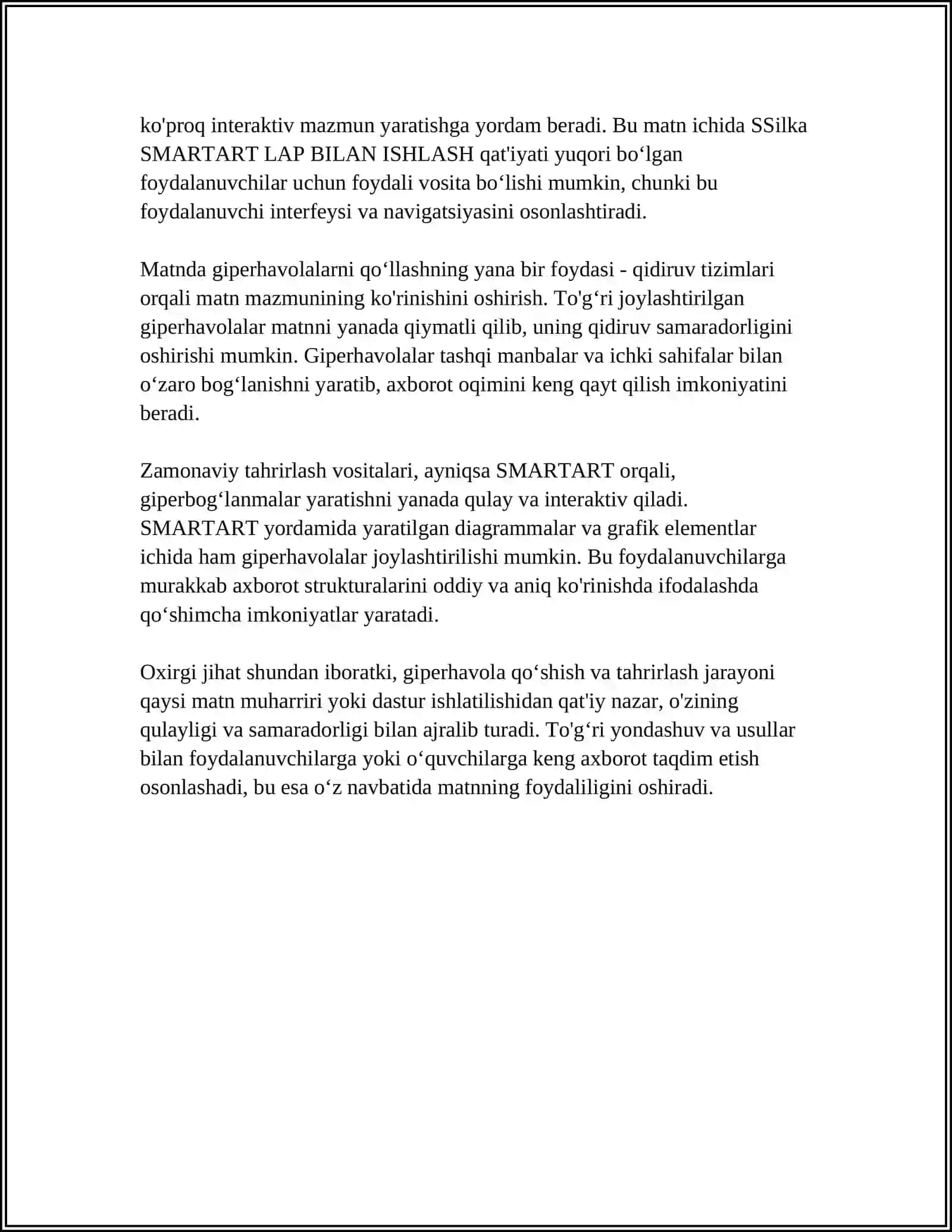 MATN REDOKTIRIDA SSILKA SMARTART LAP BILAN ISHLASH 4