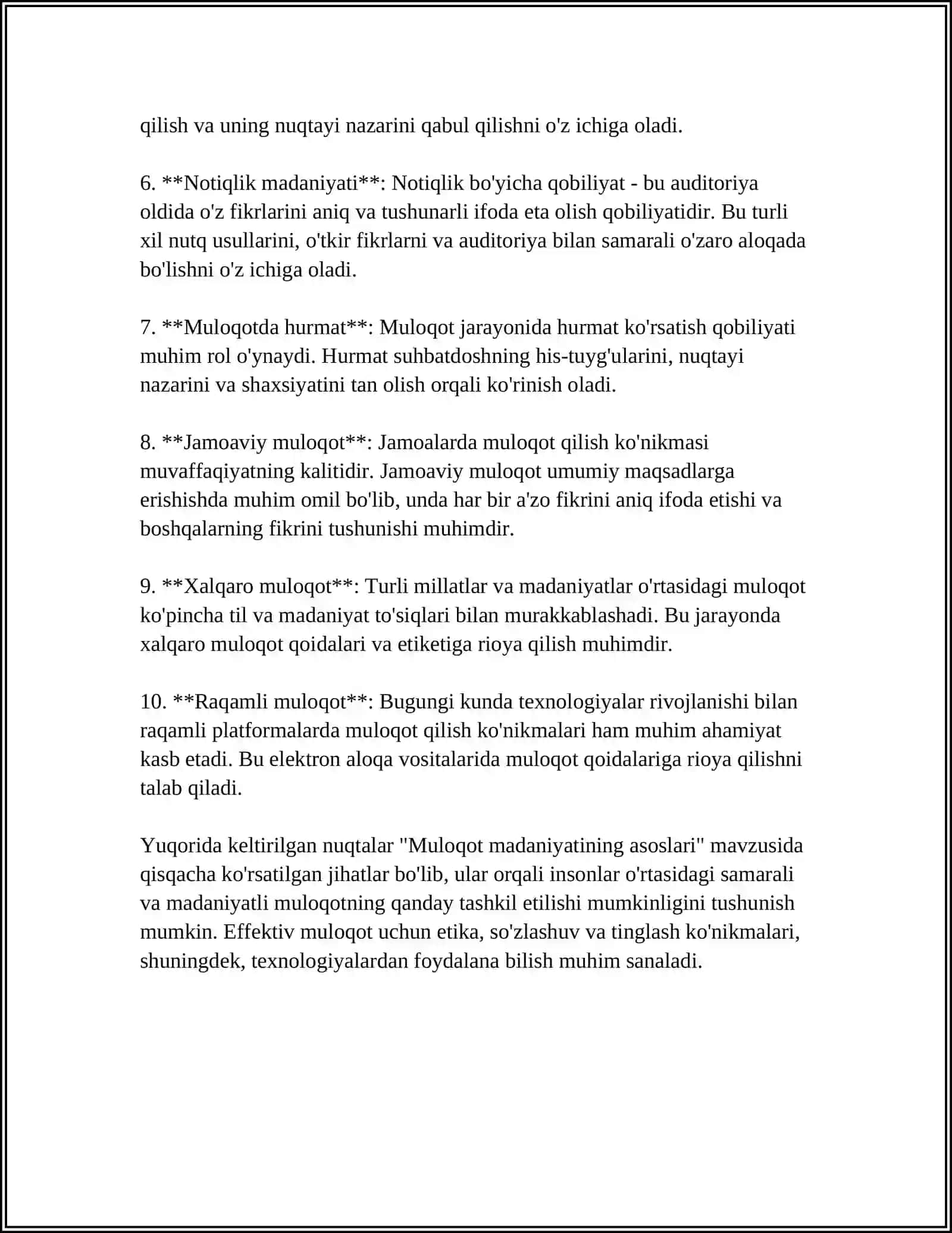 MULOQOT MADANIYATINI SHAKLLANTIRISHDA MAHORATNING ROLI VA OʻRNI 4