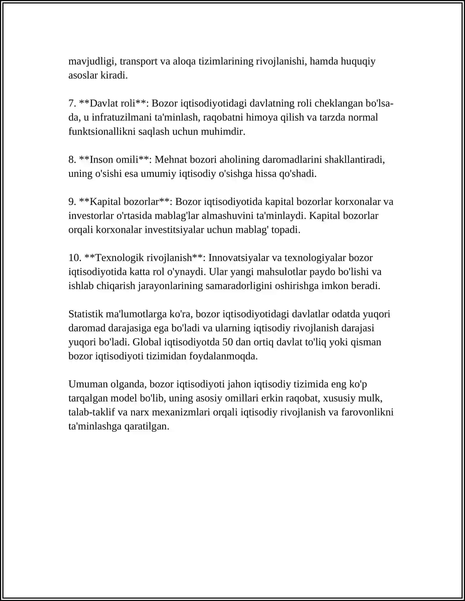 O'ZBEKISTON RESPUBLIKASIDA BOZOR MUNOSABATLARINING SHAKLLANISHI, UNING YO'NALISHLARI, BOSQICHLARI VA XUSUSIYATLARI 4