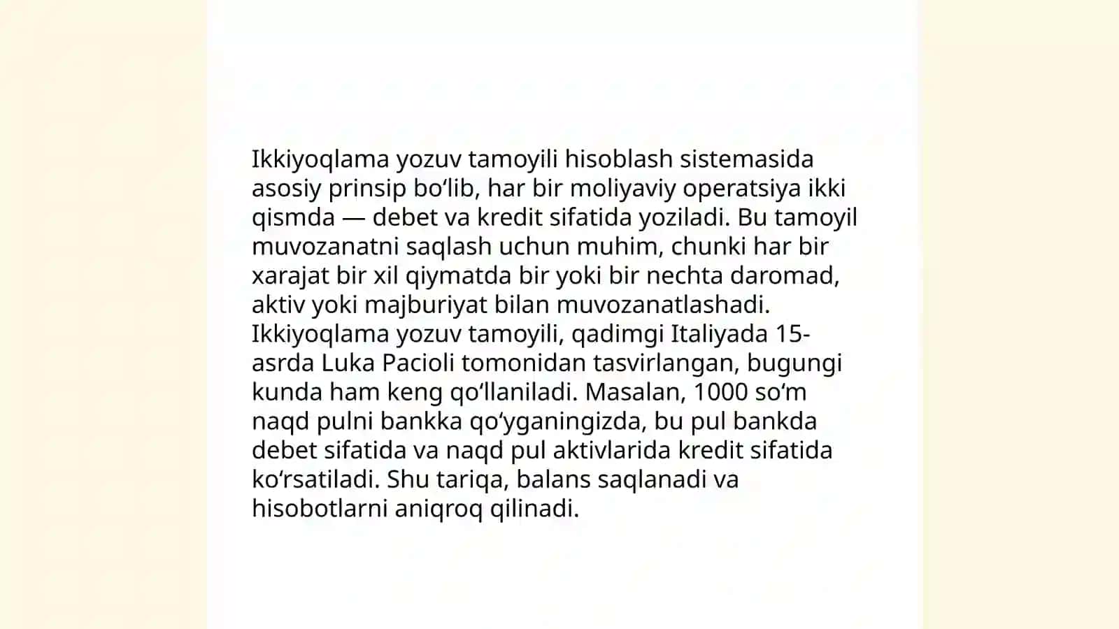 Buxgalteriya xisobining asosiy ta'moyillari va ularning qo'llanishi 4