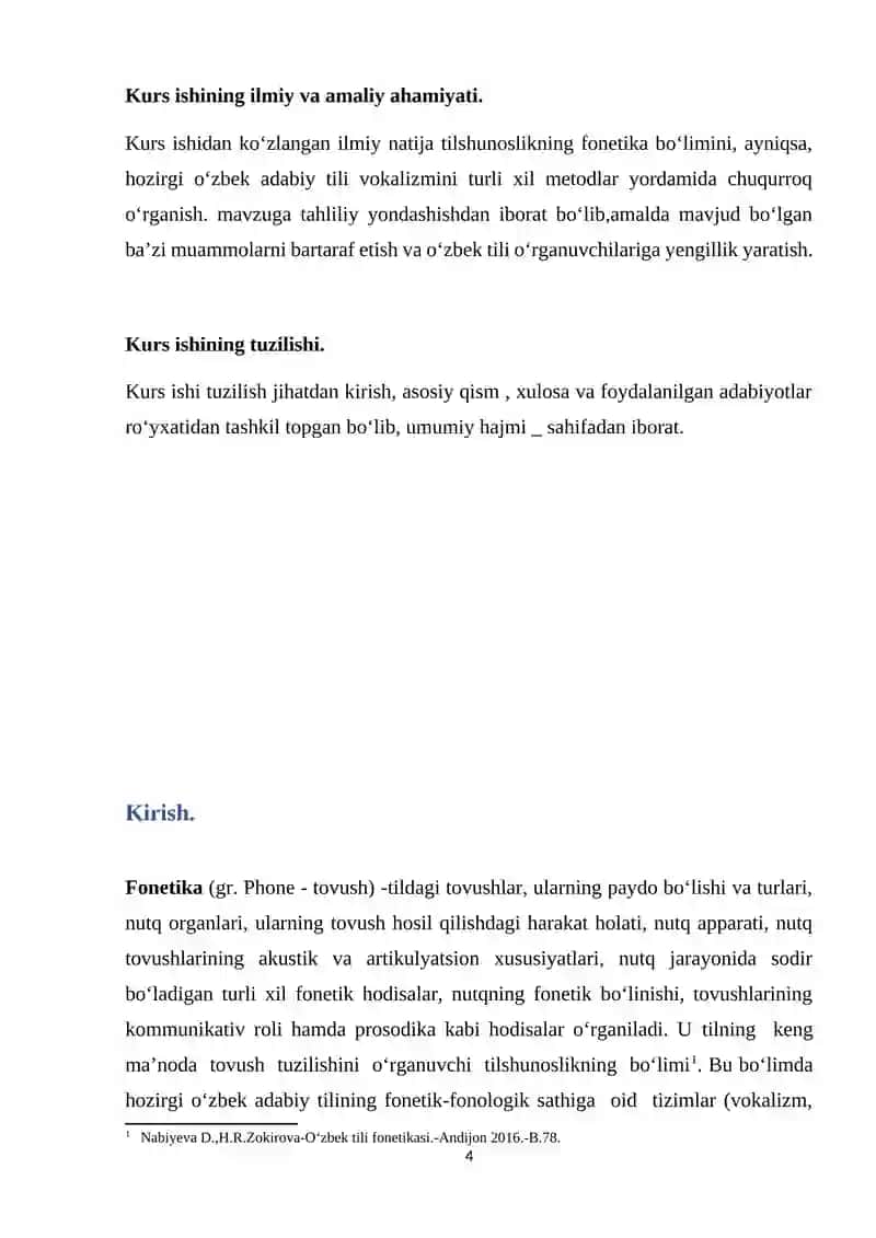 O‘zbek Tilshunosligida Unli Fonemalar Tavsifi 4