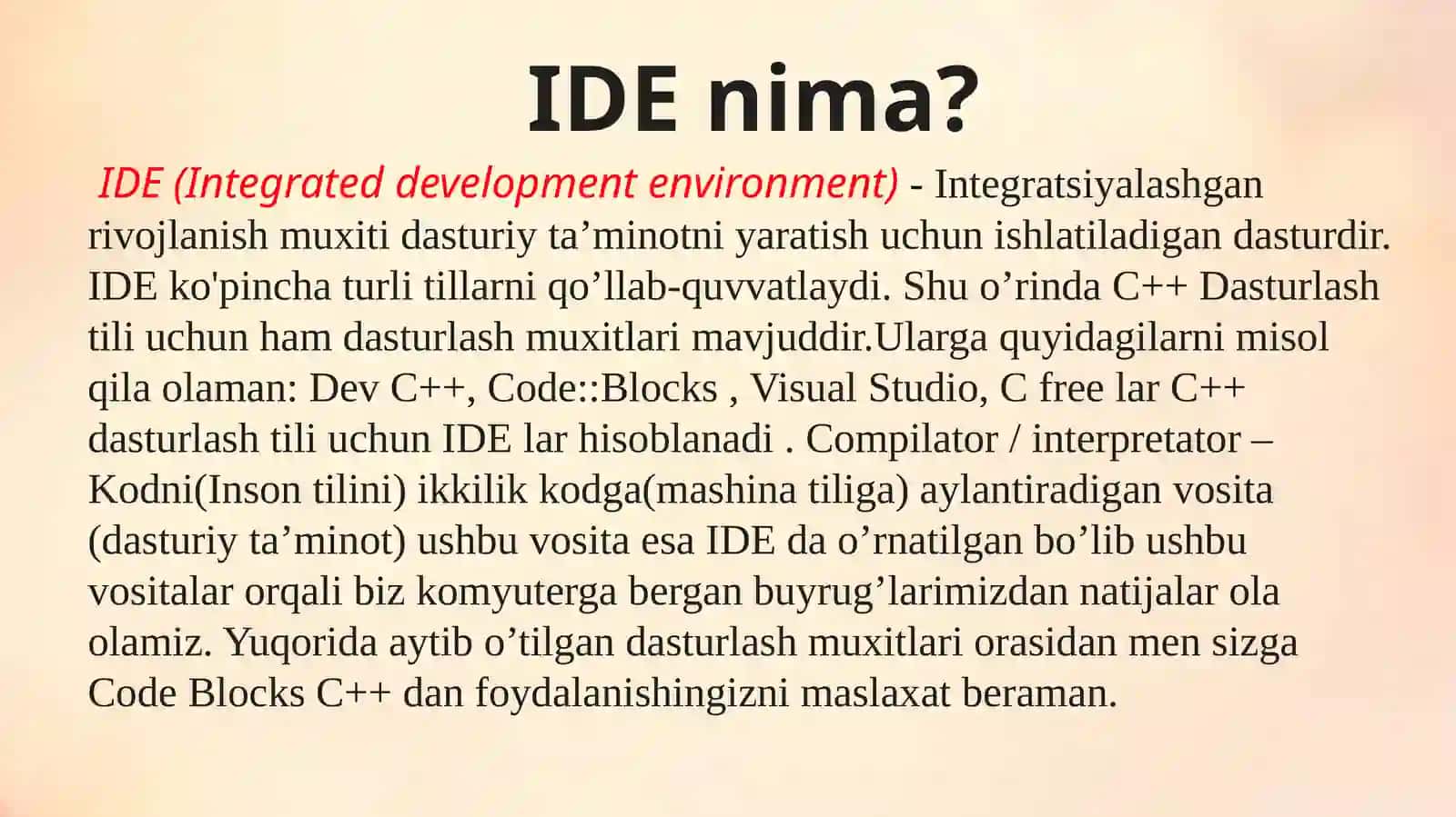 Code::Blocks dasturini o'rnatish C++ oqimlar va amalar 4