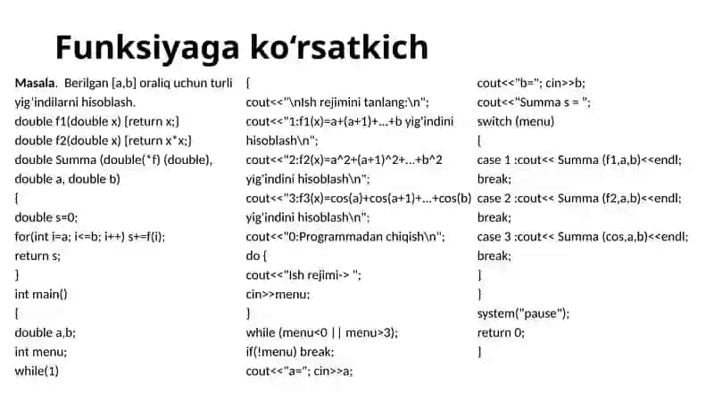 C++ tilida ko’rsatkichlar 4