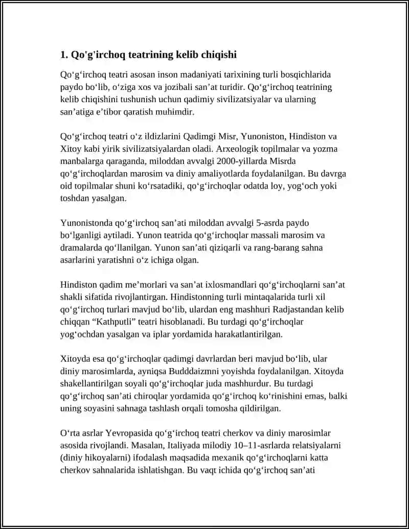 Qo'ğirchoq Teatrinig Paydo Bo'lishi, Tarixiy Ildizlari va Tarbiyaviy Ahamiyat 4