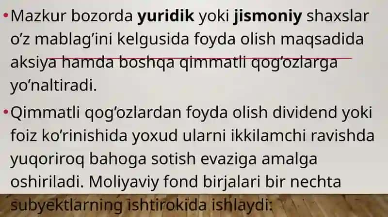 Moliyaviy bozorda amalga oshiriladigan bitim va operatsiyalar 4