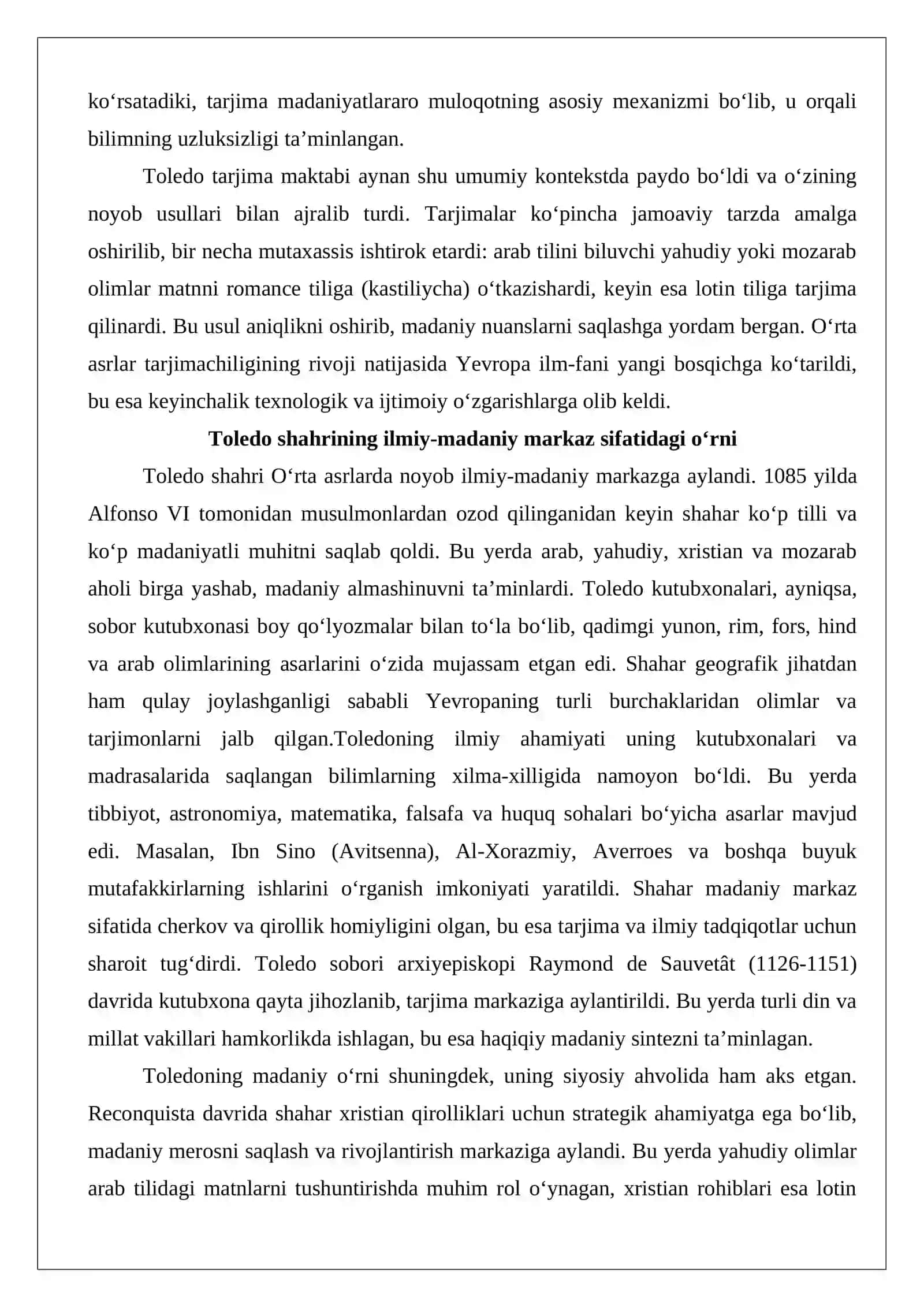 Toledo maktabida lotin tiliga tarjima qilingan aniq fanlarga oid asarlar 4