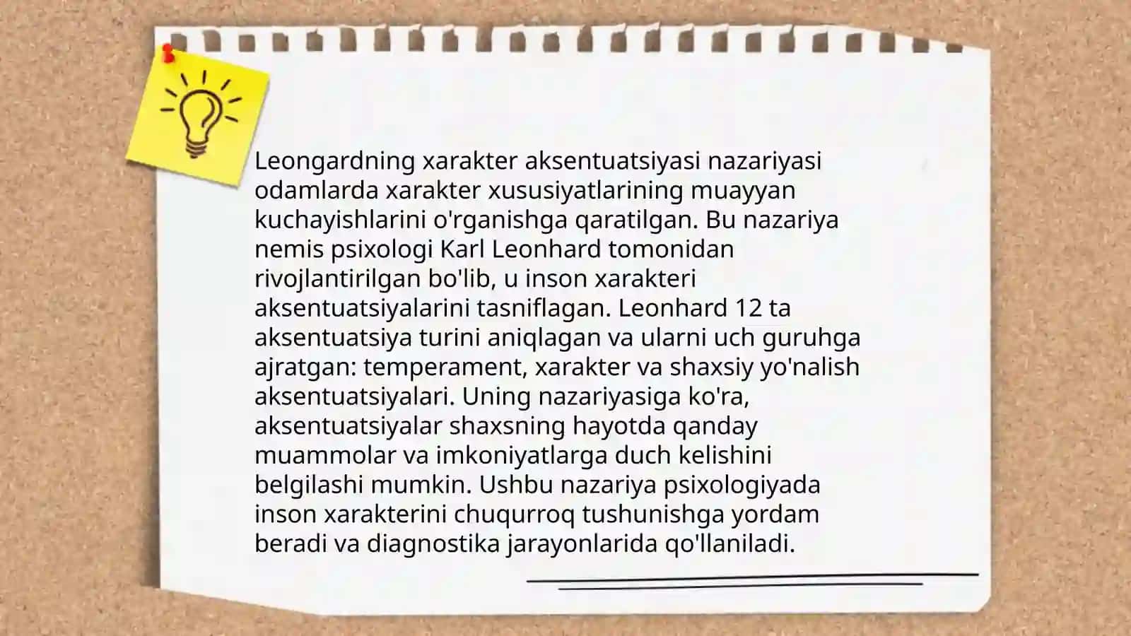 Xarakter aksentuatsiyasi. Muloqot uslublarini baholashda aksentuatsiyaning ma’lum tiplari. (K. Leongard bo‘yicha) 4