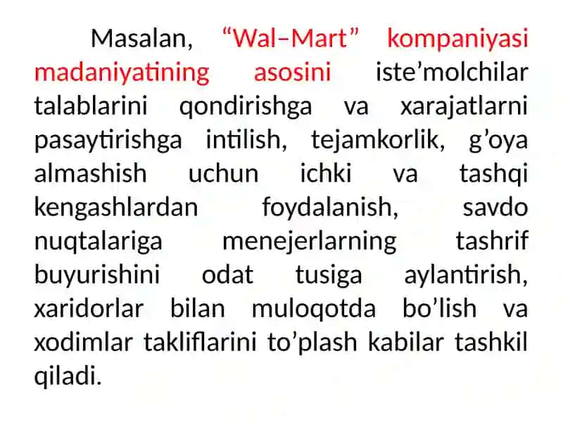 Strategiyani quvvatlovchi korporativ madaniyat yaratish reja 4