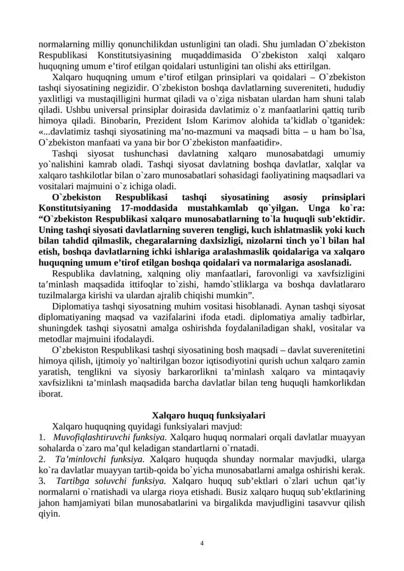 XALQARO HUQUQ VA XORIJIY MAMLAKATLAR KONSTITUTSIYAVIY HUQUQI 4